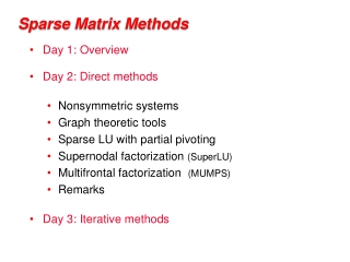 Sparse Matrix Methods