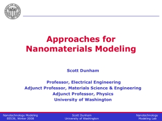 Approaches for Nanomaterials Modeling