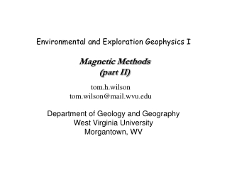 Environmental and Exploration Geophysics I