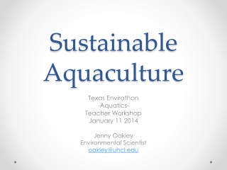 Sustainable Aquaculture