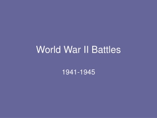 World War II Battles