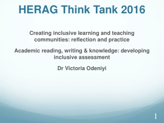 HERAG Think Tank 2016