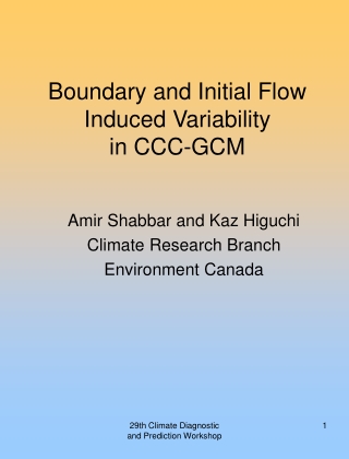 Boundary and Initial Flow Induced Variability  in CCC-GCM