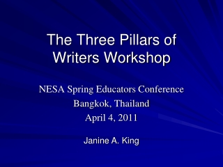 The Three Pillars of  Writers Workshop