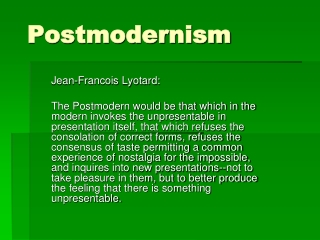 Postmodernism