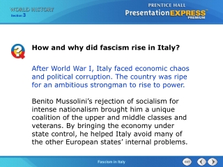 How and why did fascism rise in Italy?