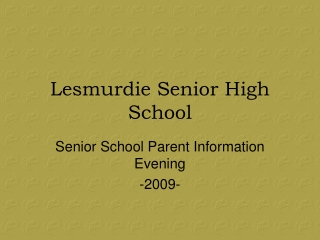 Lesmurdie Senior High School