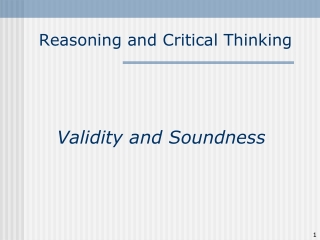 Reasoning and Critical Thinking