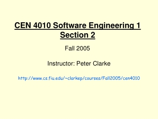 CEN 4010 Software Engineering 1 Section 2