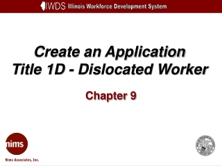 Create an Application Title 1D - Dislocated Worker
