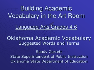 Building Academic Vocabulary in  the Art Room Language Arts Grades 4-6