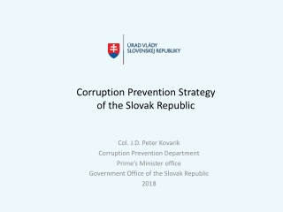 Corruption Prevention Strategy  of the Slovak Republic