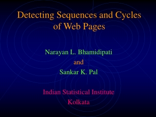 Detecting Sequences and Cycles of Web Pages