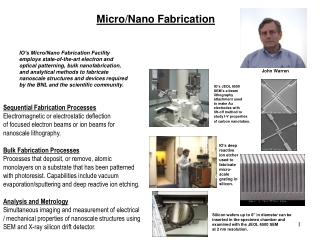 Sequential Fabrication Processes Electromagnetic or electrostatic deflection