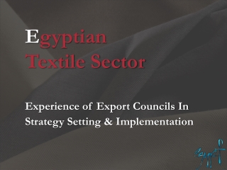 E gyptian  	Textile Sector Experience of Export Councils In 	Strategy Setting &amp; Implementation