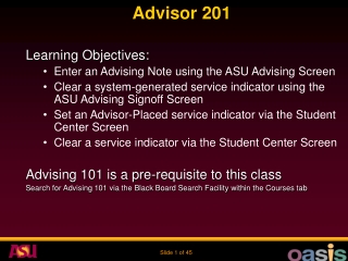 Advisor 201