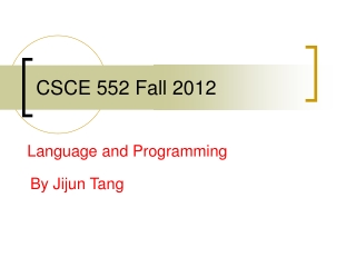 CSCE 552 Fall 2012