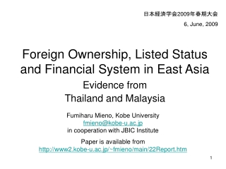 Foreign Ownership, Listed Status and Financial System in East Asia