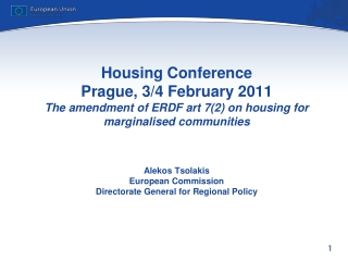 The amendment of ERDF art 7(2) on housing for  marginalised communities