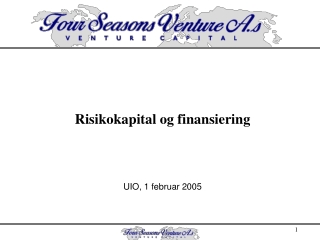 Risikokapital og finansiering