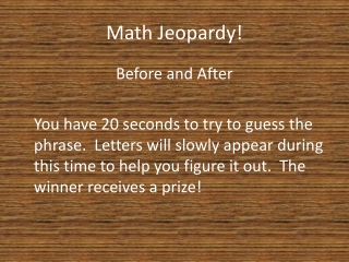 Math Jeopardy!