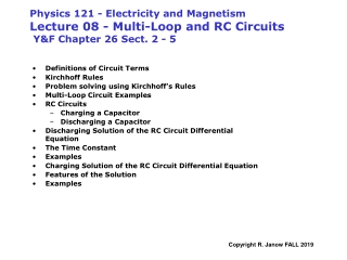 Definitions of Circuit Terms Kirchhoff Rules Problem solving using Kirchhoff’s Rules
