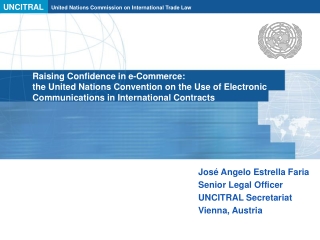 José Angelo Estrella Faria Senior Legal Officer UNCITRAL  Secretariat Vienna ,  Austria