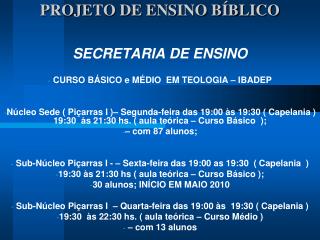 PROJETO DE ENSINO BÍBLICO