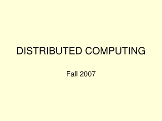 DISTRIBUTED COMPUTING