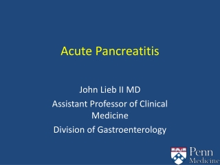 Acute Pancreatitis