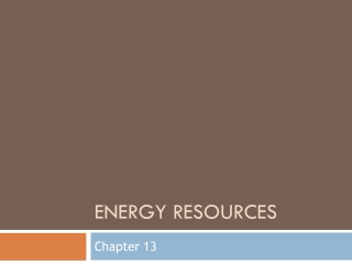 ENERGY RESOURCES