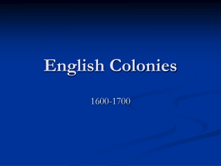 English Colonies