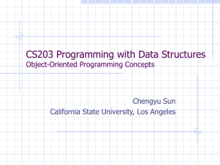 CS203 Programming with Data Structures Object-Oriented Programming Concepts