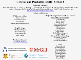 Genetics and Paediatric Health: Section 8