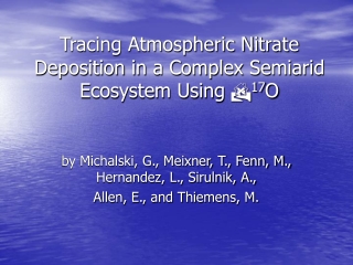 Tracing Atmospheric Nitrate Deposition in a Complex Semiarid Ecosystem Using  D 17 O