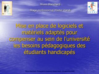 Mise en place de logiciels et matériels adaptés pour compenser au sein de l’université les besoins pédagogiques des étud