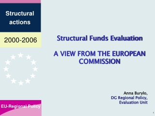 Structural Funds Evaluation A VIEW FROM THE EUROPEAN COMMISSION