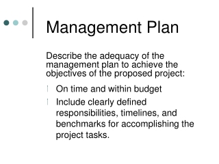 Management Plan