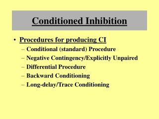 Conditioned Inhibition