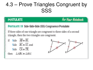 4.3 – Prove Triangles Congruent by SSS