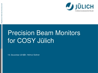 Precision Beam Monitors for COSY Jülich