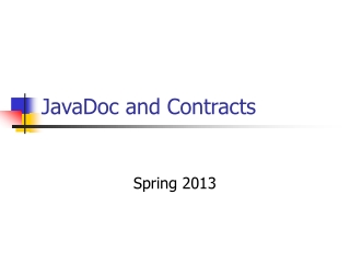 JavaDoc  and Contracts