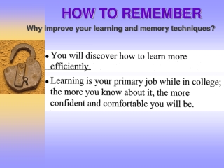 HOW TO REMEMBER