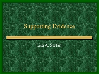 Supporting Evidence