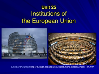 Unit  25 Institutions of the  European Union
