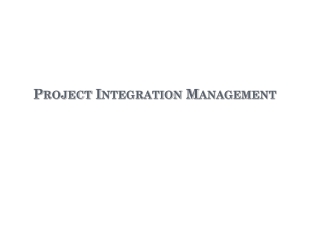 Project Integration Management