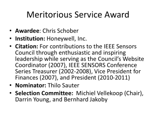 Meritorious Service Award