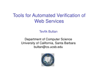 Tools for Automated Verification of  Web Services