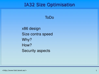 IA32 Size Optimisation