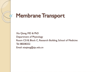 Membrane Transport